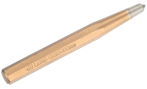 M METERXITY Center Punch 10x100mm Alloy Steel, Golden | Impact Resistant Metal Punch Tool, for Marking, Drilling, Scribing Work