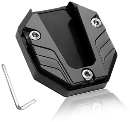 OUDQFCJ Motorradseitenständer Verlängerungsplatte Universal Motorradständer Polsterung Platte (Schwarz)