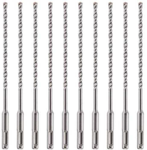SDS Plus Hammerbohrer, 6,5 mm x 210 mm, professioneller Wolframkarbid-bestückter Steinbohrer für Ziegel, Beton, Stein, Granit, 6,5 mm SDS-Bohrer, 10 Stück
