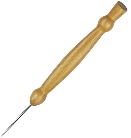 MCSDFN Multifunctional Sewing Awl Tool with Wooden Handle - Precision Stiletto Pressing Tool for Quilting, Leathercraft & Fabric Projects