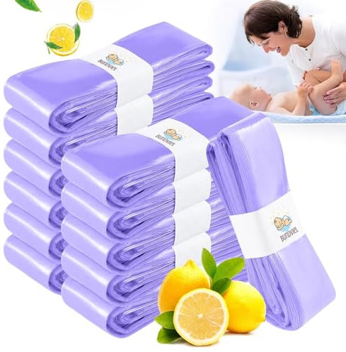 Bundviel Lot de 12 recharges pour poubelle à couches - Film de recharge pour seau à langer - Résistant aux odeurs - Épais - Compatible avec Tommee Tippee, Angelcare, LitterLocker, Spross