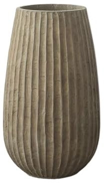 Vaso per piante da interno ed esterno Vasi da pavimento in cemento con fori di drenaggio Vasi for piante alti a strisce rotonde Contenitore for ingressi, camere da letto e giardini Arredamento da giar