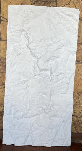 D pro T 3D Pu Stone Wall Panels for Interior Decor, Modern 3D Wall Panels - Faux Stone Look Wainscoting, Imitation Stone Rock Wall Paneling (1, White Rockwall)