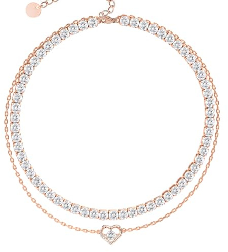 Bracelet de cheville tennis en diamant Moissanite, diamants cultivés en laboratoire de 4mm, plaqué épais or rose 18K, bracelet de cheville or ajustable pour femme, résistant à l'eau, bijou-cadeau