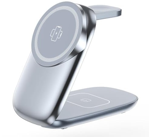 Wzxksoac The Wireless Charger is Foldable, Mini and Portable Supporting 15W Fast Charging for Mobile Phones Grey