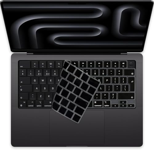 Keyboard Cover Skin for MacBook Pro 14/16 inches M1-M5 Pro/Max Chip | 2026-2021, Silicone, UK/EU Layout, QWERT, Anti-Spill Dust Proof Washable, Keyboard Protector Accessories (English)