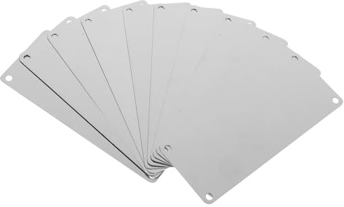 Cabilock Blanko Edelstahl Schilder 10 Stück 100x40mm mit Bohrungen für Individuelle Beschriftung in Cafés und Hotels