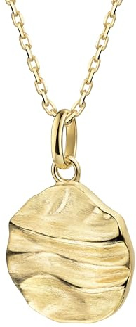 Celesta Gold Damen Anhänger mit Kette 375 Gelbgold Struktur 375/- Gold 42cm Mattiert ohne gelb 500341722-2