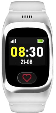 James - B8 Notruf- & Sicherheitsuhr für Senioren mit Anhänger für Norufuhr - GPS, Sturzerkennung, SOS-Knopf, Gesundheitsfunktionen, lauter Alarm - Weiß– inkl. SIM & 2 Gratis-Monate Tarif