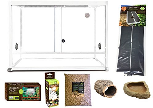 REPTILES PLANET Elégance Kit Terrarium en Aluminium pour Serpent Blanc 120 x 50 x 50 cm
