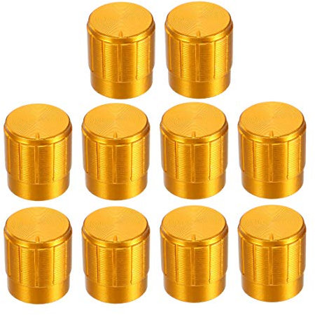 sourcing map 10Stk.6mm Eingelegen Achse 16 x 14mm Aluminium Legierung Potentiometer Dreh Knopf de