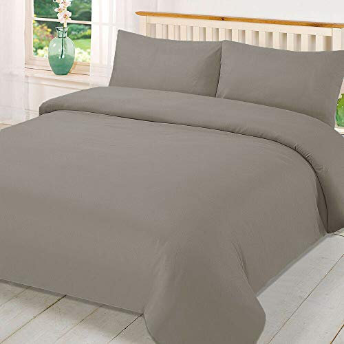 SpazioTessile Sacco Piumino Parure o Completo o Copri Trapunta 100% cotone 3Misure Tinta Unita (Lilla, Completo Copripiumino 1 Piazza e Mezza)