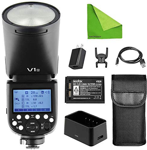 Godox V1-S Li-on TTL On-Camera Round Flash Speedlight Compatible with Sony Mi Hotshoe Cameras