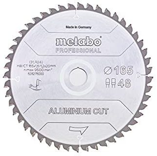 Metabo Sägeblatt aluminium cut - professional, 165x1,6/1,2x20 Z48 FZ/TZ 5°neg - 628276000