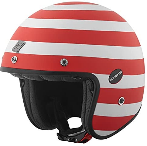 Bogotto V587 Scacchi Carbon Jethelm, rot/weiß, XL