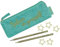 Papierdrachen Mäppchen aus Samt - Elegantes Federmäppchen in türkis mit motivierendem Spruch, 2 Bleistifen und 5 goldenen Paper Clips | ideal als Geschenk für Uni und Schule | Set Nr 1