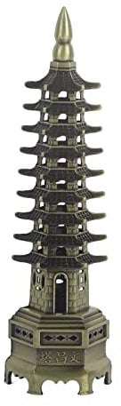 Feng Shui Legierung Antike Pagode Chinesischer Stil WenChang Turm Modell Miniatur Turm Ornamente Büro Home Desktop Dekor