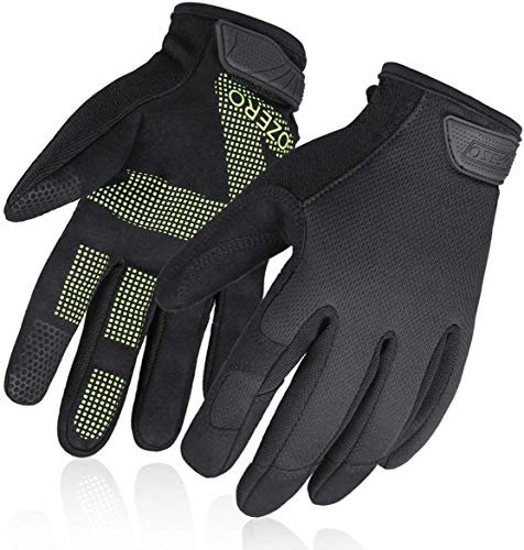 OZERO Gartenhandschuhe | Arbeitshandschuhe | Mechaniker Handschuhe mit Touchscreen Fingern - für Herren & Damen - für Garten Arbeit - Grün - Groesse M
