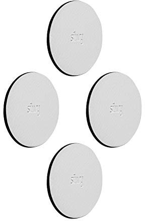 silwy® Metall-Nano-Gel-Pads in Lederoptik / 4er Set in White/Large 6,5 cm/wiederverwendbar, abwaschbar, haften auf nahezu Allen versiegelten Oberflächen - perfekt für Camping oder Boating