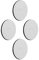 silwy® Metall-Nano-Gel-Pads in Lederoptik / 4er Set in White/Large 6,5 cm/wiederverwendbar, abwaschbar, haften auf nahezu Allen versiegelten Oberflächen - perfekt für Camping oder Boating