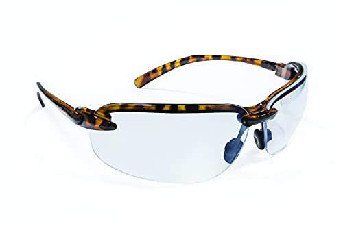 Riley Eyewear Aspini Tortoise Shell Sunglasses Contemporary Stylish Work Safety Glasses (Indoor/Outdoor Lens)