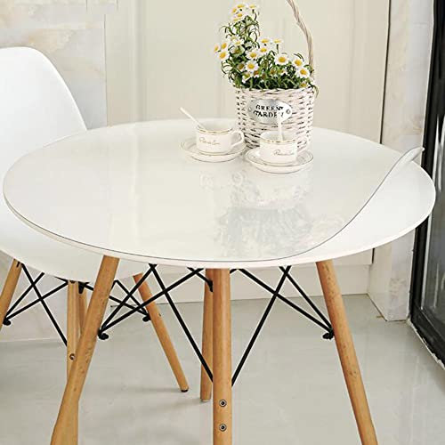 Mantel de PVC transparente para mesa redonda, protector de mesa redonda, 2 mm, de cristal suave, personalizable, transparente, 110 cm