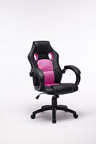 MUEBLIX.COM | Silla de Escritorio o Gaming Rosa Valencia | Sillon de Oficina o Despacho con Respaldo Reclinable con Ruedas | Sillas Escritorio Giratoria Estilo Moderno de Polipropileno | Color Rosa