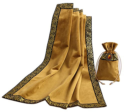 BLESSUME Tarot Tischdecke Altar Tarot Tuch (Gelb 1)