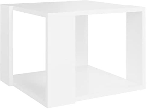 vidaXL Mesa de Centro Auxiliar Consola Mesita Salón Lateral Té Café Sofá Sala de Estar Muebles Mobiliario de Madera Contrachapada Blanco 40x40x30 cm