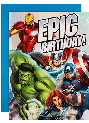 Hallmark Geburtstagskarte für Kinder – extra großes Marvel-Avengers-Design