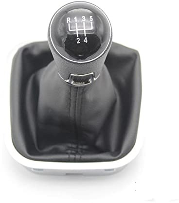 Schaltknauf Lederstiefel Schalthebel für VW Polo 6R 6C 2009-2018, 5/6 Gang, Schwarz, 23 mm, Swyun