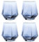 Lot de 4/6 verres à whisky diamant 300 ml Transparent géométrique tendance Verre à scotch incliné Look moderne pour hommes, femmes, papas, mari, amis, verrerie pour bourbon/rhum/bar