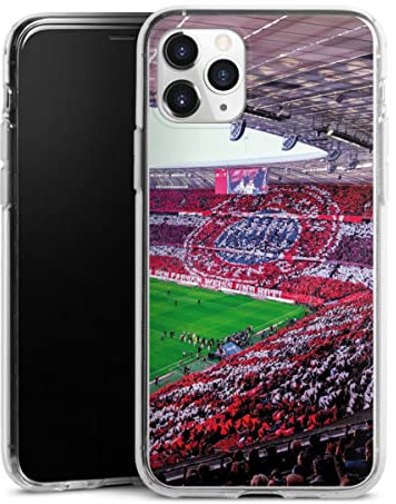 Silikon Hülle kompatibel mit Apple iPhone 11 Pro Case transparent Handyhülle FCB FC Bayern München Bundesliga