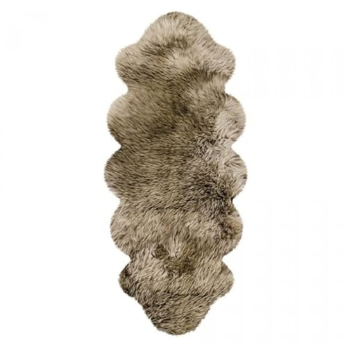 Heitmann Australische Lammfelle, Doppelfelle, ca. 175 x 63 cm braun m. Hellen Spitze