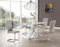 HABITMOBEL Mesa de Comedor Acero Inoxidable y Cristal Templado, 180 x 90 cms