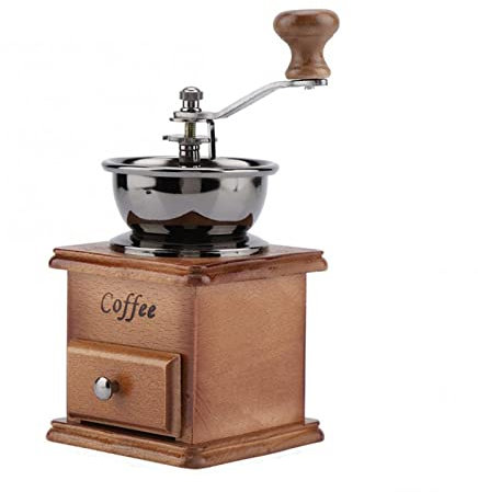 SEFAX Manual Coffee Grinder, Vintage Style Wooden Hand Grinder Hand Coffee Grinder Roller Classic Coffee Mill Hand Crank Coffee Grinders