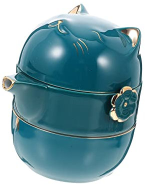 Cabilock 1 Satz Lucky Cat Tee-Set Mini-teetasse Kochende Teekanne Wasserflasche Aus Edelstahl Klassische Teekanne Japanisch Gongfu-Tee Pfeifende Teekanne Geschenk Reisen Haushalt Keramik
