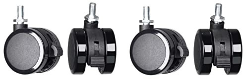 Premium Hartbodenrollen für den FANZTOOL höhenverstellbaren Schreibtisch-Gestell - geräuscharmes Gleiten, mit Stopp-Funktion, Installation in nur 5 Minuten, Tragfähigkeit bis zu 450 kg