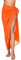Treer Wrap de Plage de Femmes Sarong Paréo de Plage Cache Maillot Sarong Couverture de Bikini Jupes Wrap pour Maillot de Bain en Mousseline Écharpe Pareo Femme Robe Plage -145x110cm,Orange