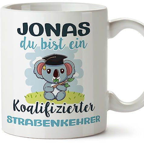 Mugffins Tassen Personalisierten für STRASSENKEHRER Mann - Auf Deutsch - Koalifizierte Personalisierte - 11 oz / 330 ml - Individuell Anpassbar Geschenk Mitarbeiter