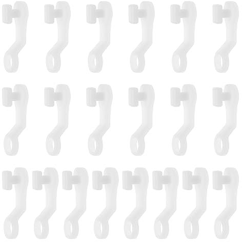 ECSiNG 100 ganci scorrevoli in plastica per binari per tende, anelli per puleggia laterale, accessori per tende romane per la maggior parte dei tipi di tende, 2,7 x 0,8 cm, colore bianco