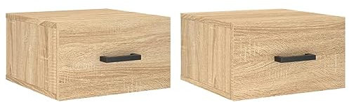 vidaXL Wand-Nachttische 2 STK. Sonoma-Eiche 35x35x20 cm