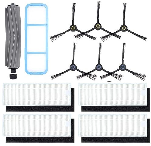 Ersatzteile für Kehrroboter,Zubehör Ersatzteile für iLife A7/A9S Saugroboter Ersatzteile Enthält 1 Hauptbürste,1 Primärfilter,6 Seitenbürsten,4 Filter,12 Stück
