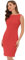 Allegra K Robe Fourreau Femme sans Manches Robes Business de Bureau Décontractées à Col Bateau Robe Midi Moulante Cocktail Orange L