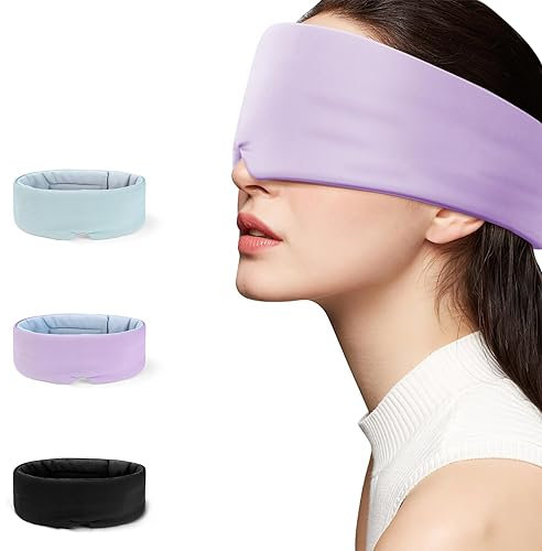 Aosun Schlafmaske für Frauen & Herren, Seitenschläfer Schlafbrille Weich Bequem, Hautfreundlich & Atmungsaktiv Augenmaske, Lichtblockierende Schlafmasken mit Verstellbarer Klettverschluss für Reisen
