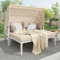 Kayan Lounge Möbel Outdoor Gartenlounge Sonneninsel Outdoor Wetterfest Gartenmöbel-Set mit Dach Viersitzer abnehmbare und waschbare Sitzkissen Beige