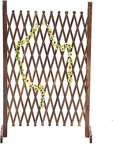 Zaun Holzwandspalier Holzgitter Teleskop-Holzzaun Zaunfeld Innenhofgeländer Haustierzaun Garten (H70cm)