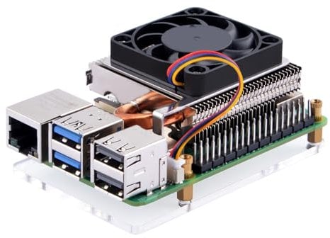 GeeekPi Ultra Thin ICE Tower Cooler for Raspberry Pi 5, Aluminium Active Cooler with 40x40x7mm PWM Fan for Raspberry Pi 5 4GB/8GB/16GB