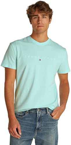 Tommy Jeans Herren TJM Reg Linear Logo Tee EXT Dm0dm20744 S/S T-Shirt, Green (Spring Mint), S EU
