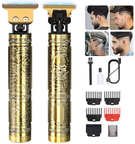 Elektrische Haarschneidemaschine Profi, Barttrimmer Herren Kabellos, Präzisions-T-Schneide, mit 4 Grenzkämmen, Bartpflege-Set für Männer, USB Typ-C Aufladung 1200mAh, Haartrimmer Geschenke für Männer